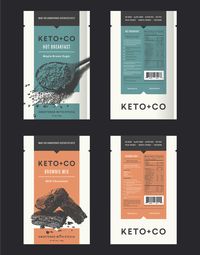 10 inspirational graphic design trends for 2018. Keto + Co product packaging featuring dynamic duotones, designed by ::scott:: #2018designtrends #graphicdesigntrends #packagingdesign