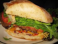 Veggie Sandwich...site has many suggestions for meatless lunches.
