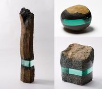 Splitting his time between Kanagawa, Japan and Dusseldorf, Germany, artist Ramon Todo (previously) is known for his small sculptures of rocks and books embedded with polished layers of glass.