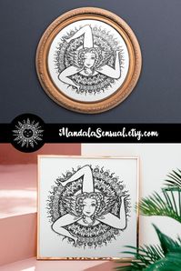 This unique artwork in Mandala style can add an elegant and aesthetic touch to every home.
It is available for instant download in my shop on etsy.com. The artwork can be either hung up in circular or in rectangular shape. Upon purchasing you get all the files for round framing and rectangular framing in different sizes and also an instruction for cutting for a circular frame. Besides you find links on my shop where you can have it printed and where to buy beautiful circular frames onlines.
