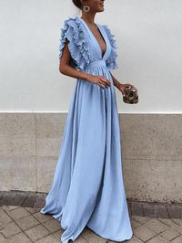 Mancherons décolleté en V - cou sexy Robes Naxi sexy - hebedress.com
