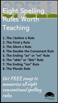 Check out these eight concise spelling rules with examples and the accompanying songs to help your students memorize each rule. FUN!