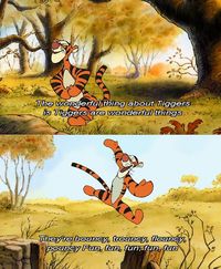 The wonderful thing about Tiggers is Tiggers are wonderful things. :)