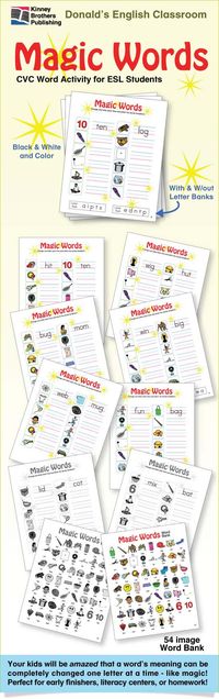 Magic Words gives you a differentiated activity that is perfect for literacy centers, early finishers, and review! Wow your kids with words that change, like magic! Enjoy! $2.50 on Tpt!