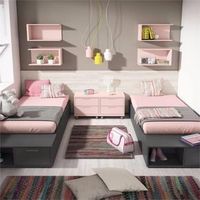 Habitación para hermanas en diferentes colores