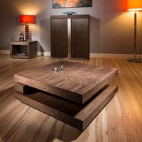 Large Square Coffee Table in Dark Elm Modern Designer 397E 90 x 90cm - Quatropi