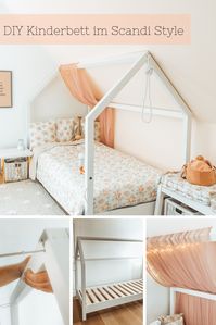 Baue dein eigenes DIY Kinderbett in Hausform, ganz im angesagten Scandi Style. {Werbung für Obi Selbstbaumöbel} Mit Anleitung und Tipps auf craftroomstories.com #scandi #diy #kinderbett #toddlerbed #hausbett #selberbauen