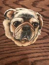 sherrylpaintz a Pug Dog Portrait on wood jewlery box