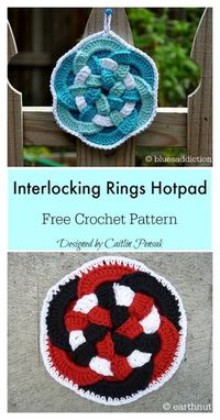 Interlocking Rings Hotpad Free Crochet Pattern #freecrochetpatterns #celtic
