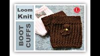 How to Loom Knit Boot Cuffs Toppers with 24 Peg Round Loom Easy for Beginners by Loomahat - YouTube
