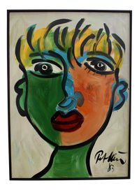 Young Man With Blond Hair, Peter Robert Keil, 1983, Oil on Board on Chairish.com