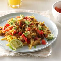 My kids ask for this hearty slow-cook casserole for breakfast and dinner. I’ve served it with white country gravy or salsa. It’s delightful either way. —Cindy Pruitt, Grove, Oklahoma