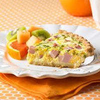 Turkey Ham Quiche is a new take on a classic brunch dish. It only takes 15 minutes of prep so you can get the family fed and on the move quickly.