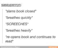 This is me every time something goes wrong in my book.