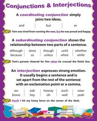Conjunctions and Interjections - Writers Write