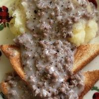 This easy-to-make dish comes from Depression cooking, where a little meat could be stretched to feed & fill up a lot of people, and from the United States military, for the same reason. As an Air Force Brat born to Depression Era parents, it's a given that this dish would be on our table! If you prefer the Chipped Beef version, cut the dry beef into small pieces. Make a roux from butter, flour, and milk, then add the chipped beef pieces after it thickens.