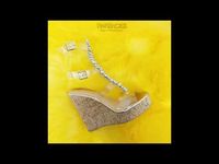 Elite 5 Heel Cork Wedge Sandals Rhinestone Bling