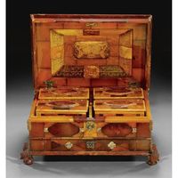 North German, probably Danzig, circa 1734, An Armorial Casket with four interior boxes bearing the arms of Prince William IV of Orange and Anne, Princess Royal of Great Britain. casket: 15.8 by 30.2 by 20.5cm., 6¼ by 11 7/8 by 8in. counter boxes: 6 by 12.2 by 8cm., 2 3/8 by 4¾ by 3 1/8 in.