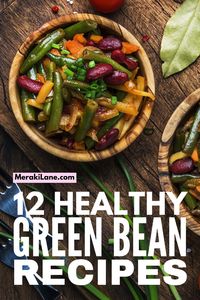 12 Healthy Green Bean Recipes | Clean eating just got easier - and tastier - with this collection of easy green bean recipes. There are so many ways to cook green beans - you can steam or boil them, cook them in the oven, throw them in the air fryer or crockpot, and they taste amazing sautéed. From side dishes, to make ahead casserole recipes, to low carb dinners the whole family will love, these heart healthy recipes will not disappoint!