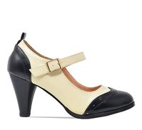 Amazon.com | Chase & Chloe Dora-2 Women's Round Toe Two Tone Mary Jane Pumps, Navy/White, 6.5 | Pumps