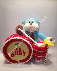 Drummer Baby Diaper Cake - Baby Boy - Diaper Cakes - by Babyfavorsandgifts #babyshowergifts