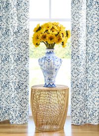 Havana reinterprets a classic medallion motif into a block print style, offering a fresh perspective to traditional design elements. #printedfabrics #coastal #beachhouse #interiodesign