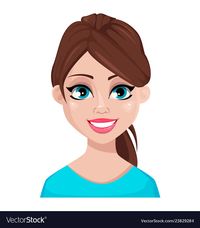 Face expressions of woman in blue blouse vector image