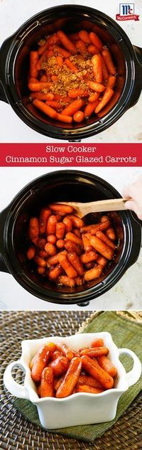 Looking for a new Thanksgiving side dish? This slow cooker recipe features glazed carrots loaded with the sweet flavors of brown sugar and cinnamon.