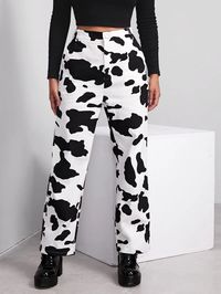 Is That The New Buttoned Front Cow Print Pants ??| ROMWE USA