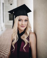 cute cap and gown photo for girls graduation photos.