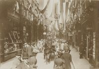 Kalverstraat Amsterdam. Inauguration of Queen Wilhelmina in September 1898. Guy de Coral & Co, 1898