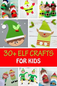 30+ Elf Crafts for preschoolers, kindergartners and older kids. Use paper, paper plates, paper rolls, paper cups and more. #elfcrafts #elfcraftsforkids #elfcraftforpreschoolers