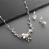 Freshwater Pearl and CZ Wedding Jewelry Set 3041S