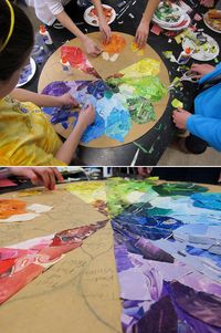 color wheel mandala with scrap paper