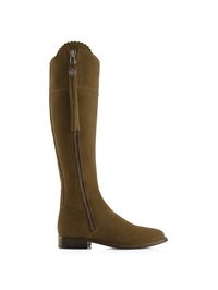 The Regina Women's Knee-High Boot - Olive Suede | Fairfax & Favor