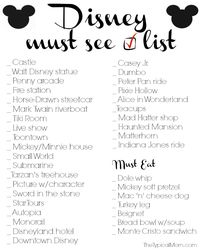 Free printable Disneyland must see checklist for the next time or first time you visit Disney!! What you MUST see and eat there. (ad)