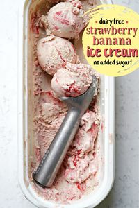 Strawberry Banana Ice Cream :: Dairy Free & Fruit Sweetened - No Added Sugar! - Raising Generation Nourished
