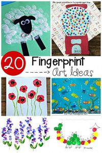 I'm super excited to try these 20 fingerprint art ideas with my kids. It's perfect for kindergarten and pre-k. #kidscraft #craftsforkids #craftforkids