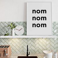 Nom Nom Nom Print Kitchen Wall Art Dining Room Décor - Etsy UK