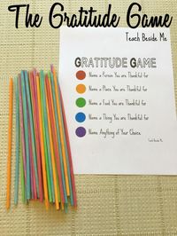 The Gratitude Game is a fun family activity for Thanksgiving. Get kids thinking about all they are thankful for! via @karyntripp