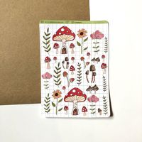 Get creative planning your days in your bullet journal or planner with this aesthetic cottagecore sticker sheet! My hand drawn illustrations are designed to bring a smile to your face and increase motivation for planning your months, weeks, and days. #cottagecorestickers #bujostickers #mushroomstickers #plantstickers #aestheticstickers