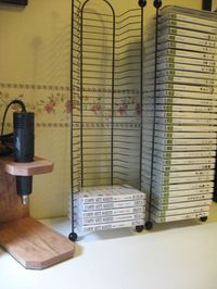 Wonderful way to store stamp sets ps-look at the heat gun holder