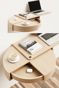 Driving inspiration from Matryoshka (Russian tea dolls), the desk feature corner drawers that open like a Matryoshka doll in order to create a wider working area and other features. There are a total of three drawers that one can play around and store items inside.
