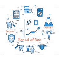 Blue round banner - dental office, and equipment royalty-free blue round banner dental office and equipment stock vector art & more images of dental health
