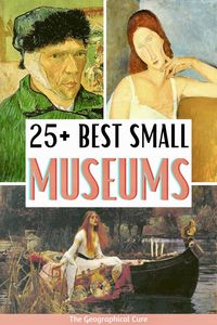 Are you an art lover looking for some destination inspiration? Here’s my guide to 27 of the world’s best small museums in Europe and the United States. Despite their size, these small museums have giant art collections. Everyone loves places like the Louvre. But sometimes a large museum, with miles of art, just produces museum fatigue. These exquisite small off the beaten path museums are some of the best places to see art. Art Museums | Art Destinations | Art Bucket List | Best Museums