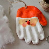{DiY} Déco Empreinte de main Père Noël en pâte à sel !!