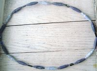 Paper beaded multi-coloured necklace (small) via Etsy