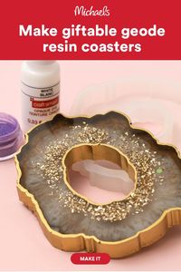 Creating gorgeous coasters to fit your home décor is just a few steps away with these amazing, re-usable Craft Smart Geode Coaster molds.