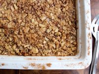 Soft apples and cinnamon spice are natural additions to this easy fuss-free baked oatmeal.