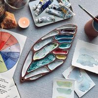 Pendleton Clay Things on Instagram: "A colorful cicada wing palette👨🎨 . . . . . #ceramics #ceramicsofinstagram #pottery #potteryofinstagram #clay #potterylove #ceramiclove #potterystudio #potterylife #potteryvideo #ceramicvideo #paintpalette #ceramicpalette #ceramicpaintpalette #paintersofinstagram #painter #painting #artistsofinstagram #ihavethisthingwithceramics #cicada #cicadawing"